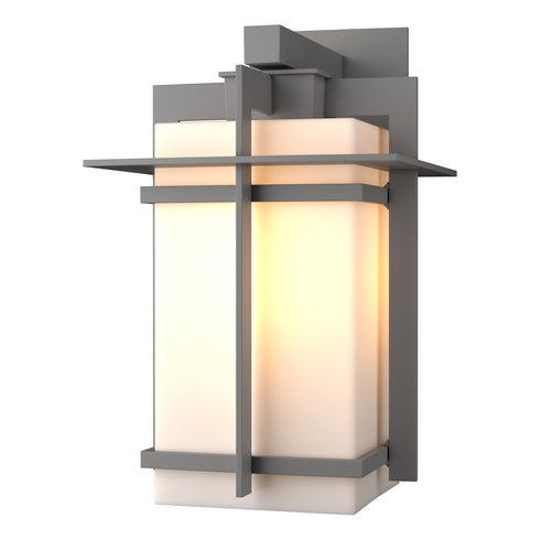 Hubbardton Forge Tourou Large Outdoor Sconce in Coastal Oil Rubbed Bronze Finish Model: 306008-SKT-14-GG0093