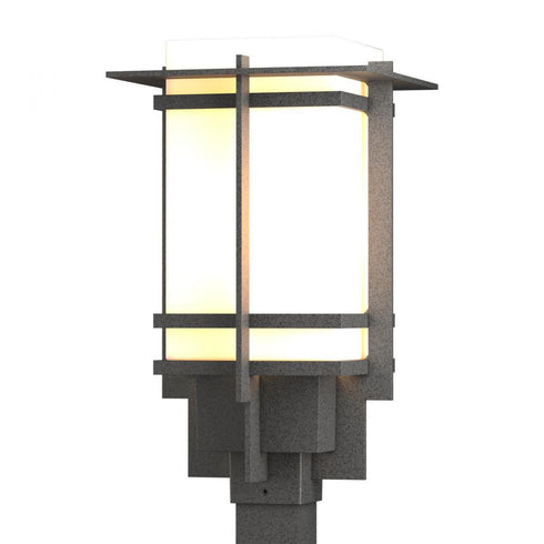Hubbardton Forge Tourou Outdoor Post Light in Coastal Oil Rubbed Bronze Finish Model: 346011-SKT-14-GG0076