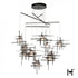 Hubbardton Forge Tura 10 Light Frosted Glass Mobile Pendant in Oil Rubbed Bronze Finish Model: 131160-SKT-STND-14-YC0305