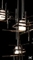 Hubbardton Forge Tura 10 Light Frosted Glass Mobile Pendant in Oil Rubbed Bronze Finish Model: 131160-SKT-STND-14-YC0305