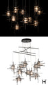Hubbardton Forge Tura 10 Light Seeded Glass Mobile Pendant in Oil Rubbed Bronze Finish Model: 131156-SKT-STND-14-II0728