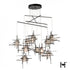Hubbardton Forge Tura 10 Light Seeded Glass Mobile Pendant in Oil Rubbed Bronze Finish Model: 131156-SKT-STND-14-II0728