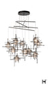 Hubbardton Forge Tura 10 Light Seeded Glass Mobile Pendant in Oil Rubbed Bronze Finish Model: 131156-SKT-STND-14-II0728