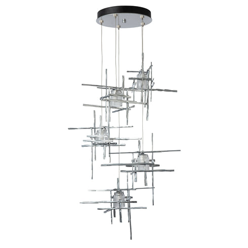 Hubbardton Forge Tura 5 Light Frosted Glass Pendant Model: 131128-SKT-LONG-05-YC0305