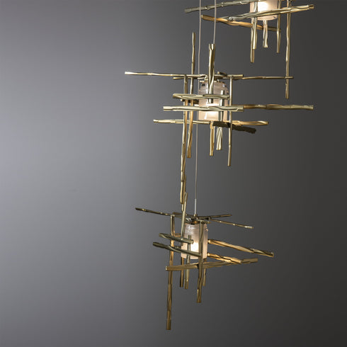 Hubbardton Forge Tura 5 Light Frosted Glass Pendant Model: 131128-SKT-LONG-05-YC0305