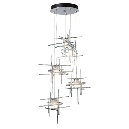 Hubbardton Forge Tura 5 Light Frosted Glass Pendant Model: 131128-SKT-LONG-20-YC0305