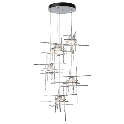 Hubbardton Forge Tura 5 Light Frosted Glass Pendant Model: 131128-SKT-LONG-20-YC0305