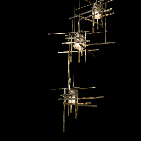 Hubbardton Forge Tura 5 Light Frosted Glass Pendant Model: 131128-SKT-LONG-20-YC0305