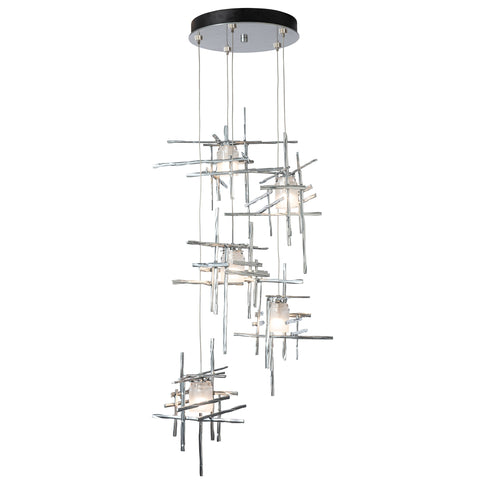 Hubbardton Forge Tura 5 Light Frosted Glass Pendant Model: 131128-SKT-LONG-89-YC0305