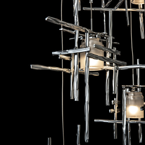Hubbardton Forge Tura 5 Light Frosted Glass Pendant Model: 131128-SKT-LONG-89-YC0305