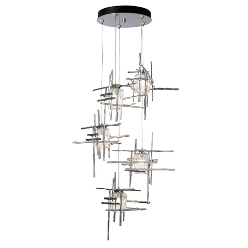 Hubbardton Forge Tura 5 Light Seeded Glass Pendant Model: 131126-SKT-LONG-05-II0728