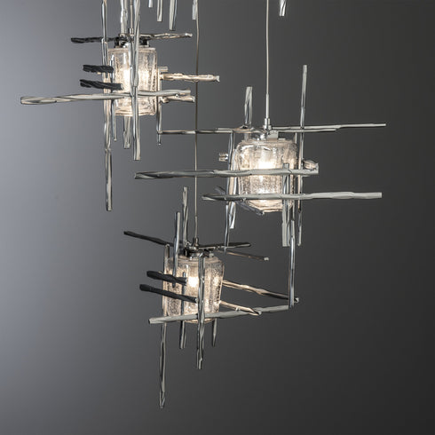Hubbardton Forge Tura 5 Light Seeded Glass Pendant Model: 131126-SKT-LONG-89-II0728