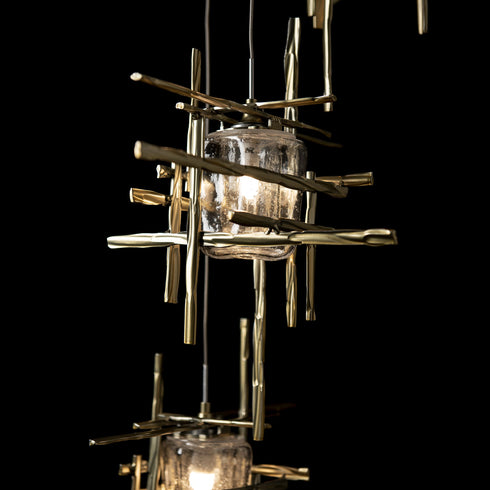 Hubbardton Forge Tura 5 Light Seeded Glass Pendant Model: 131126-SKT-LONG-89-II0728