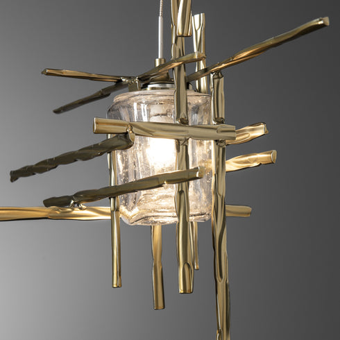 Hubbardton Forge Tura 5 Light Seeded Glass Pendant Model: 131126-SKT-LONG-89-II0728