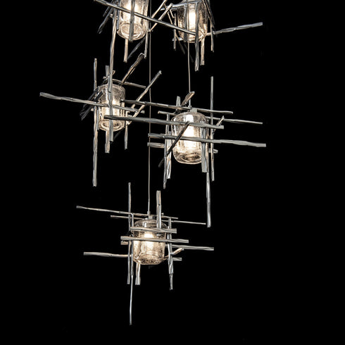 Hubbardton Forge Tura 5 Light Seeded Glass Pendant Model: 131126-SKT-STND-82-II0728