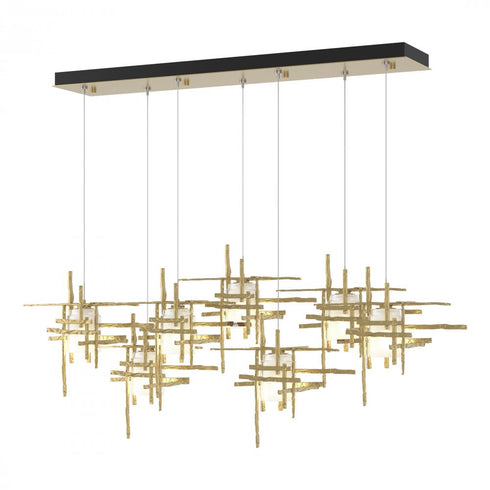Hubbardton Forge Tura 7 Light Frosted Glass Rectangular Model: 131096-SKT-STND-86-YC0305