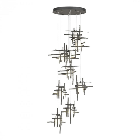 Hubbardton Forge Tura 9 Light Frosted Glass Round Pendant Model: 131109-SKT-STND-86-YC0305
