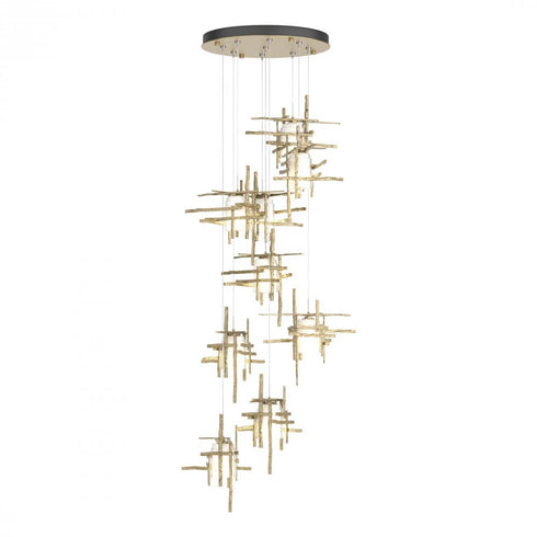 Hubbardton Forge Tura 9 Light Frosted Glass Round Pendant Model: 131109-SKT-STND-86-YC0305