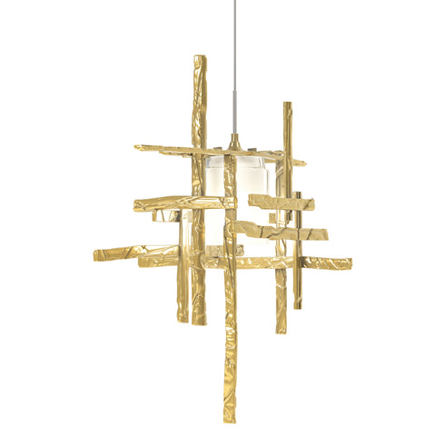 Hubbardton Forge Tura Frosted Glass Low Voltage Mini Pendant in Bronze Finish Model: 161185-SKT-STND-05-YC0305