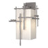 Hubbardton Forge Tura Large Outdoor Sconce in Coastal Oil Rubbed Bronze Finish Model: 302583-SKT-14-GG0707