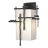 Hubbardton Forge Tura Large Outdoor Sconce in Coastal Oil Rubbed Bronze Finish Model: 302583-SKT-14-GG0707