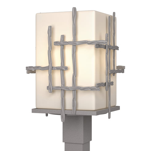 Hubbardton Forge Tura Outdoor Post Light in Coastal Oil Rubbed Bronze Finish Model: 342023-SKT-14-GG0084
