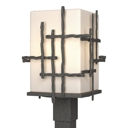 Hubbardton Forge Tura Outdoor Post Light in Coastal Oil Rubbed Bronze Finish Model: 342023-SKT-14-GG0084