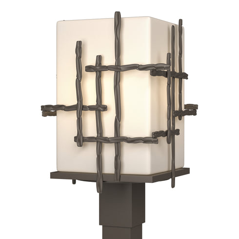 Hubbardton Forge Tura Outdoor Post Light in Coastal Oil Rubbed Bronze Finish Model: 342023-SKT-14-GG0084