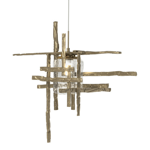 Hubbardton Forge Tura Seeded Glass Low Voltage Mini Pendant in Bronze Finish Model: 161184-SKT-STND-05-II0728