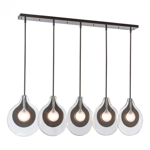 Hubbardton Forge Veneto 5 Light Linear Pendant in Oil Rubbed Bronze Finish Model: 401319-SKT-MULT-14-YE0796