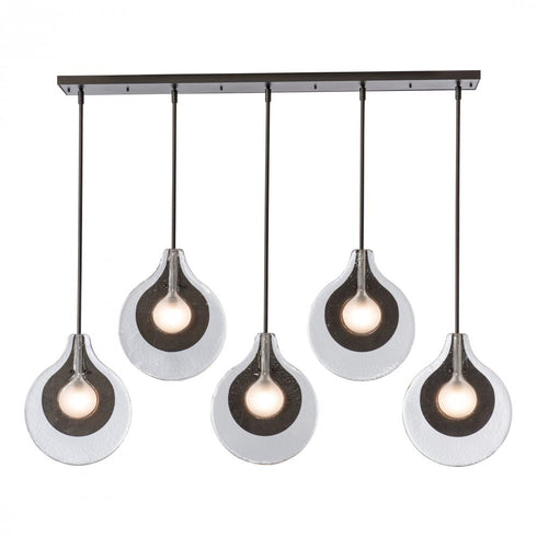 Hubbardton Forge Veneto 5 Light Linear Pendant in Oil Rubbed Bronze Finish Model: 401319-SKT-MULT-14-YE0796