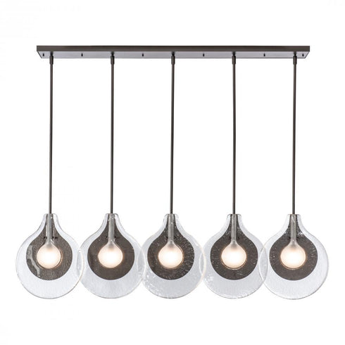 Hubbardton Forge Veneto 5 Light Linear Pendant in Oil Rubbed Bronze Finish Model: 401319-SKT-MULT-14-YE0796