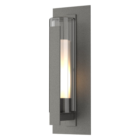 Hubbardton Forge Vertical Bar Fluted Glass Large Outdoor Sconce in Coastal Oil Rubbed Bronze Finish Model: 307283-SKT-14-ZU0662