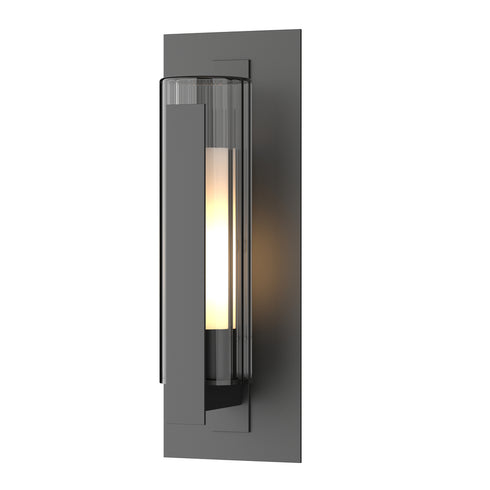 Hubbardton Forge Vertical Bar Fluted Glass Medium Outdoor Sconce in Coastal Natural Iron Finish Model: 307282-SKT-20-ZU0658