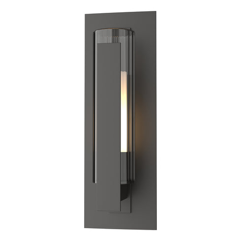Hubbardton Forge Vertical Bar Fluted Glass Small Outdoor Sconce in Coastal Oil Rubbed Bronze Finish Model: 307281-SKT-14-ZU0660