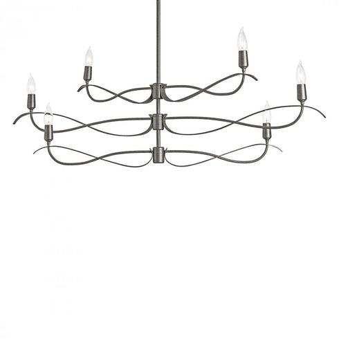 Hubbardton Forge Willow 6 Light Small Chandelier Model: 136350-SKT-MULT-82