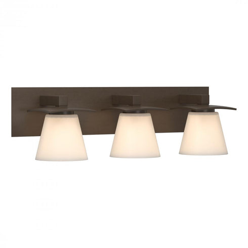 Hubbardton Forge Wren 3 Light Sconce in Bronze Finish Model: 206603-SKT-05-GG0242