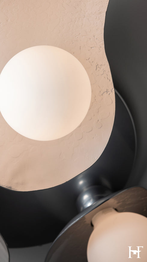 Hubbardton Forge Yoki 3 Light Semi Flush in Sterling Finish Model: 122110-SKT-85