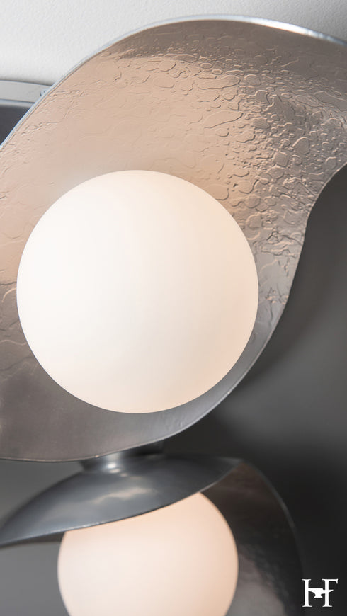 Hubbardton Forge Yoki 3 Light Semi Flush in Sterling Finish Model: 122110-SKT-85