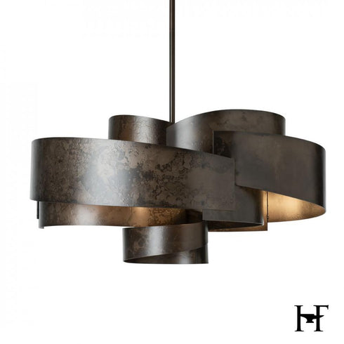 Hubbardton Forge Zen Pendant in Dark Smoke Finish Model: 132117-SKT-MULT-07