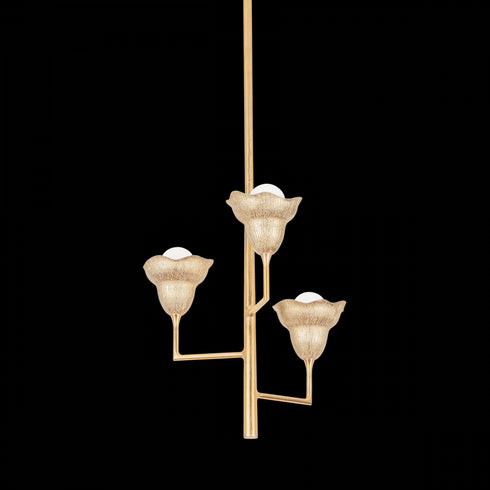 Hudson Valley Alora Chandelier in Vintage Gold Leaf Finish Model: 1283-VGL/GLI