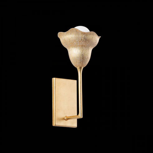 Hudson Valley Alora Wall Sconce in Vintage Gold Leaf Finish Model: 1281-VGL/GLI