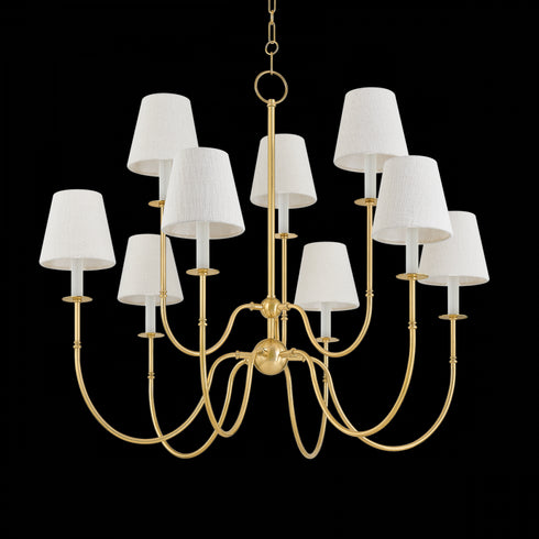 Hudson Valley Amina Chandelier in Aged Brass Finish Model: 6939-AGB
