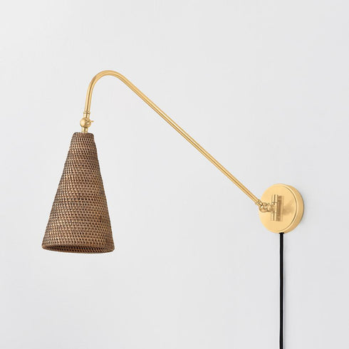 Hudson Valley Averack Plug In Sconce in Aged Brass Finish Model: 5416-AGB