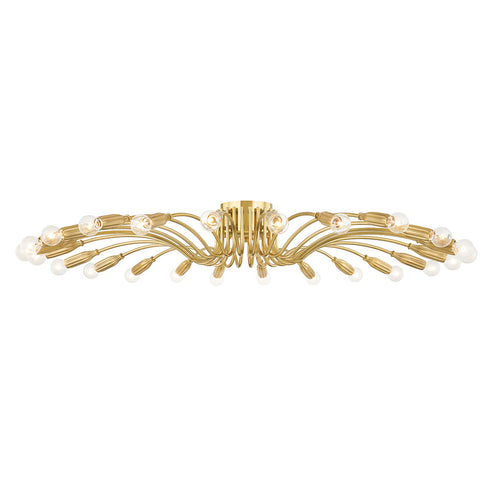 Hudson Valley Barney 24 LIGHT SEMI FLUSH in Aged Brass Finish Model: 5949-AGB