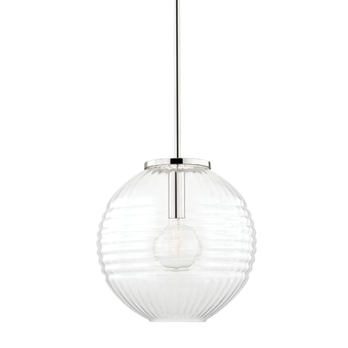 Hudson Valley Bay Ridge Pendant in Polished Nickel Finish Model: 2717-PN