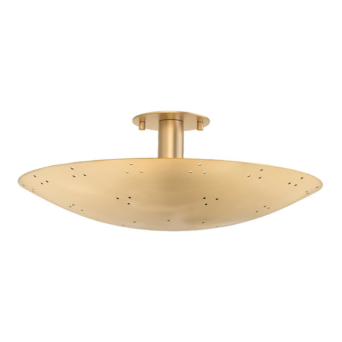 Hudson Valley BERN Flush Mount in Vintage Brass Finish Model: 8718-VB