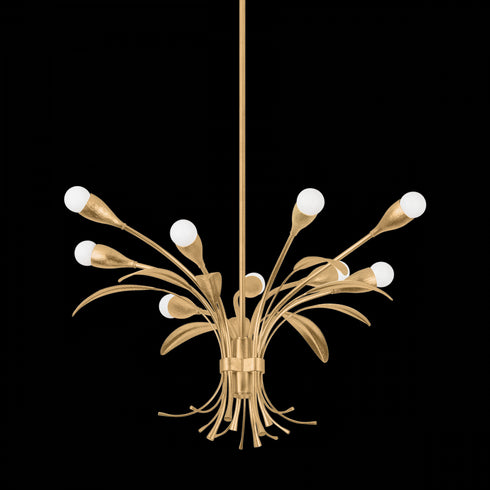 Hudson Valley Bilston Chandelier in Vintage Gold Leaf Finish Model: 1909-VGL