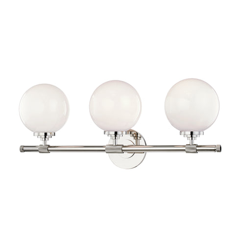 Hudson Valley Bowery 3 LIGHT BATH BRACKET in Polished Nickel Finish Model: 3703-PN