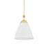 Hudson Valley Bronson Pendant in Aged Brass/White Plaster Finish Model: BKO1501-AGB/WP